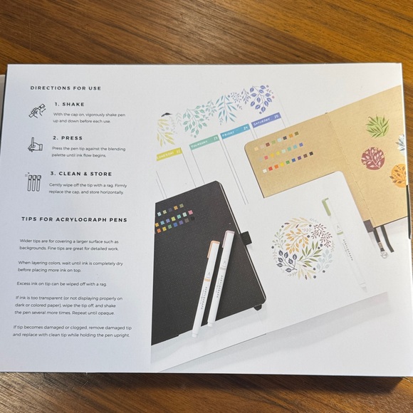 Archer & Olive Acrylograph Pen Set - White - Picture 2 of 5